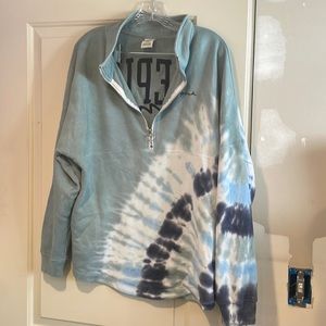PINK tie dye quarter zip